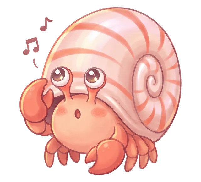 Bernie, le bernard-l’ermite de Nautilo, qui écoute la musique